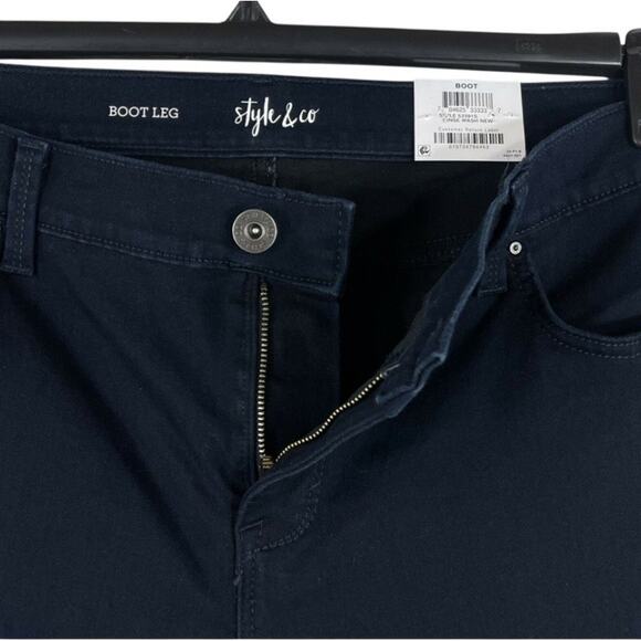 Style & Co SZ 16S SHORT Boot Bootcut Jeans Mid-Rise Dark Wash Stretch Pockets - Picture 5 of 7
